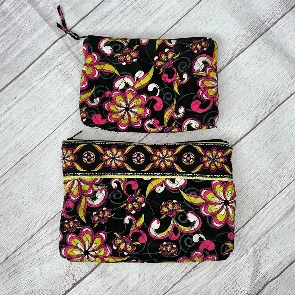 Tanya Lee design 2 paisley fabric full zip cosmetic bags